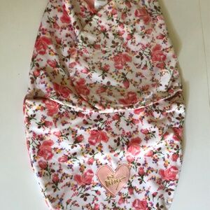 Betsey Johnson Newborn Baby Swaddle Sleepsack Floral Pink Roses NWOT